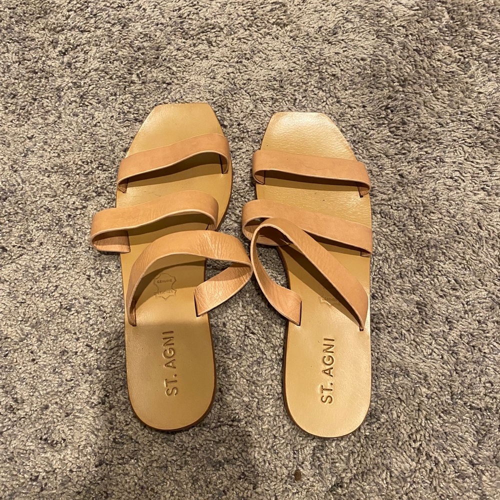 St agni leather slides